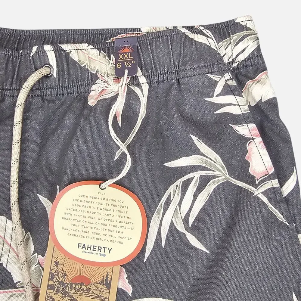 NWT Faherty Shorts Mens XXL Gray Essential Drawstring Lightweight Tropical